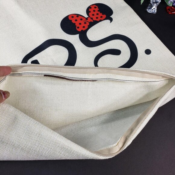 MRS Minnie Mouse Ears Sham Pillowcase Throw Accent Cushion Cover Home Decor - Picture 8 of 13